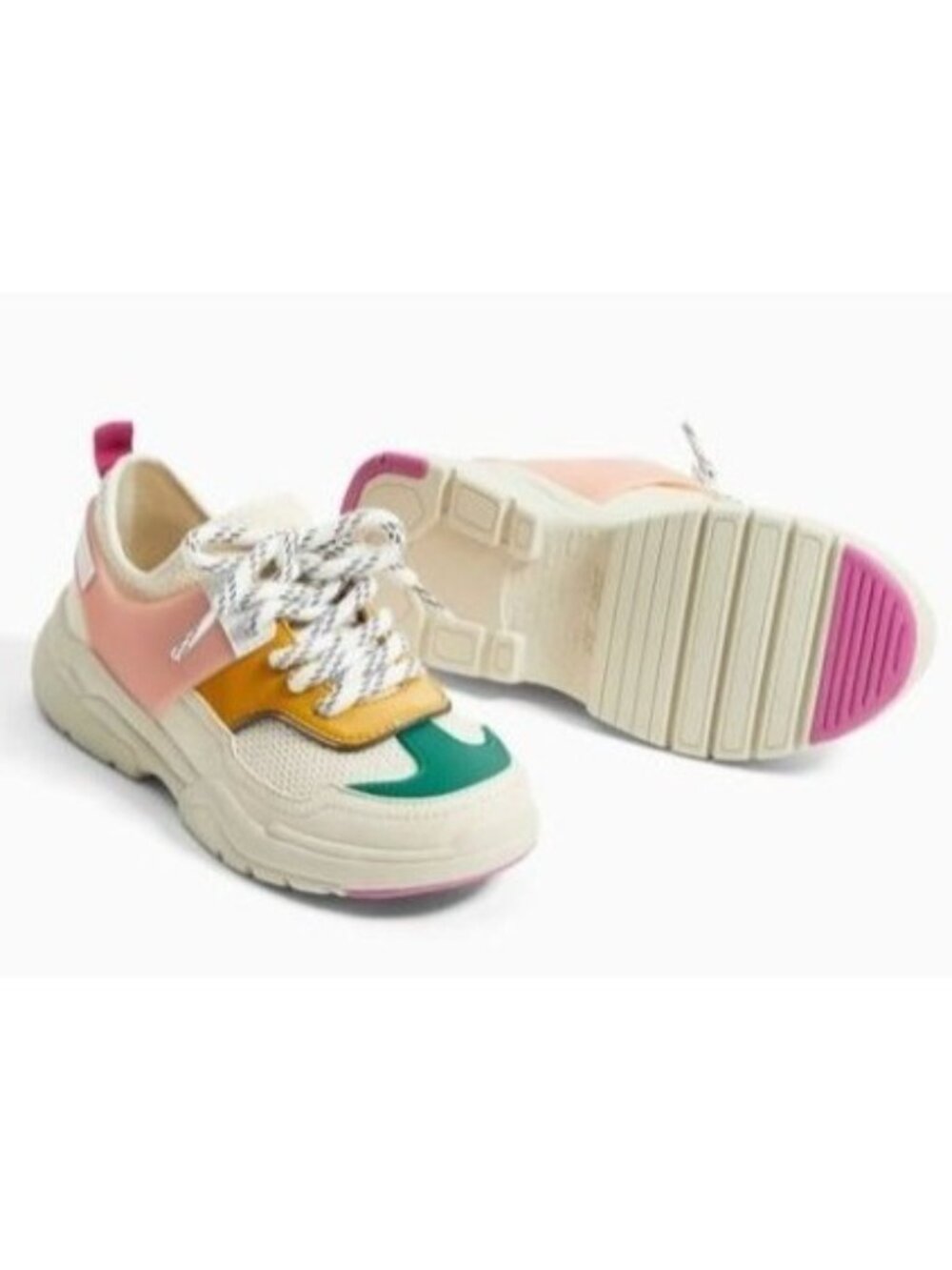 Zara Kids Girls Unisex Multicolored Colorblock Lace Up Sneakers Size EU-31/US-13 - Picture 4 of 14
